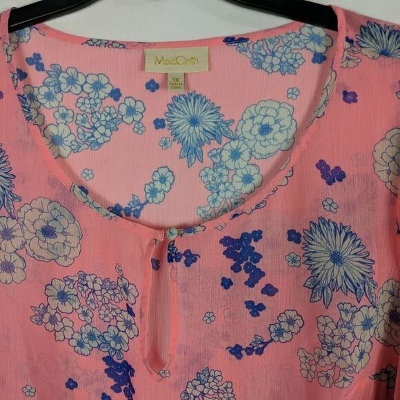 ModCloth Floral Prepped Paradise Long sleeve 1X - Picture 7 of 8